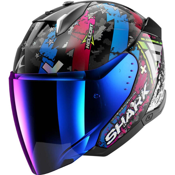 Shark - Casque Skwal i3 Jet Hellcat Noir / Bleu / Rose / Chrome / Brillant
