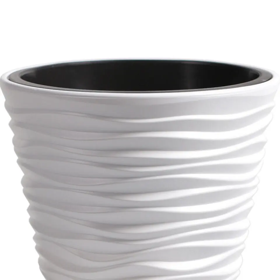Prosperplast Plantenpot Sand Dunes - kunststof - wit - D30 cm