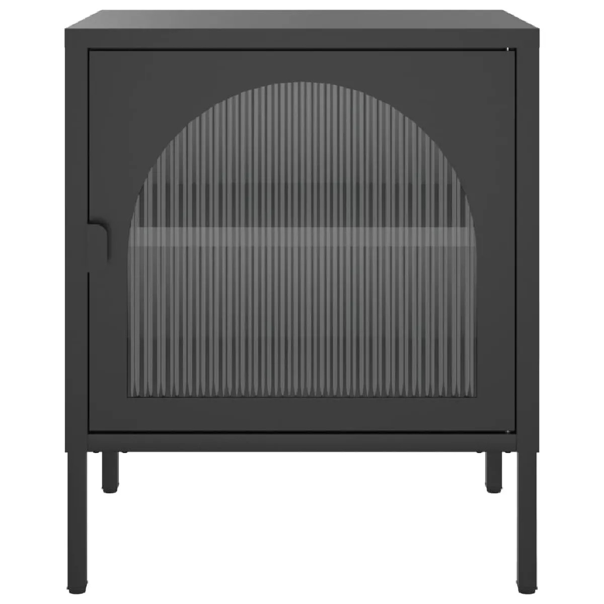 VIDAXL Table de chevet noir verre et acier