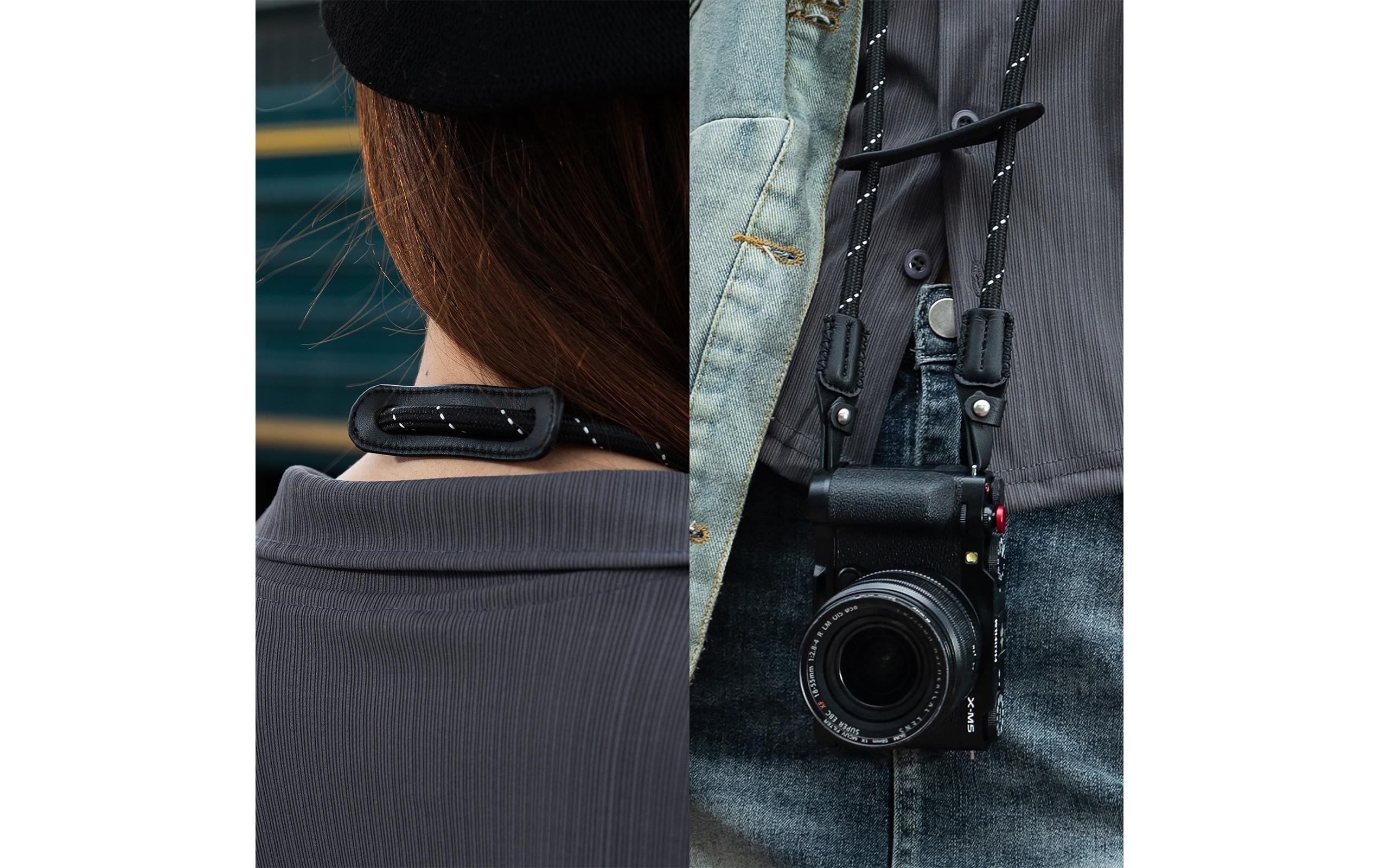 Universal Braided Shoulder Strap SchwarzKameragurt mit einer Tragkraft bis zu 10 kg