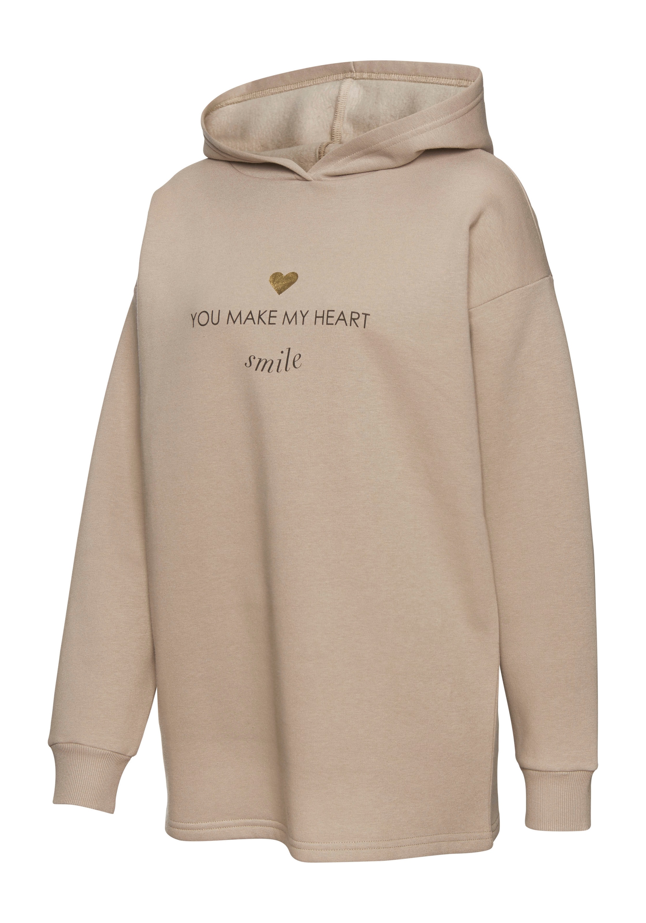 LASCANA Hoodie , Lounge-/Kapuzenpullover mit Print vorne, Loungewear
