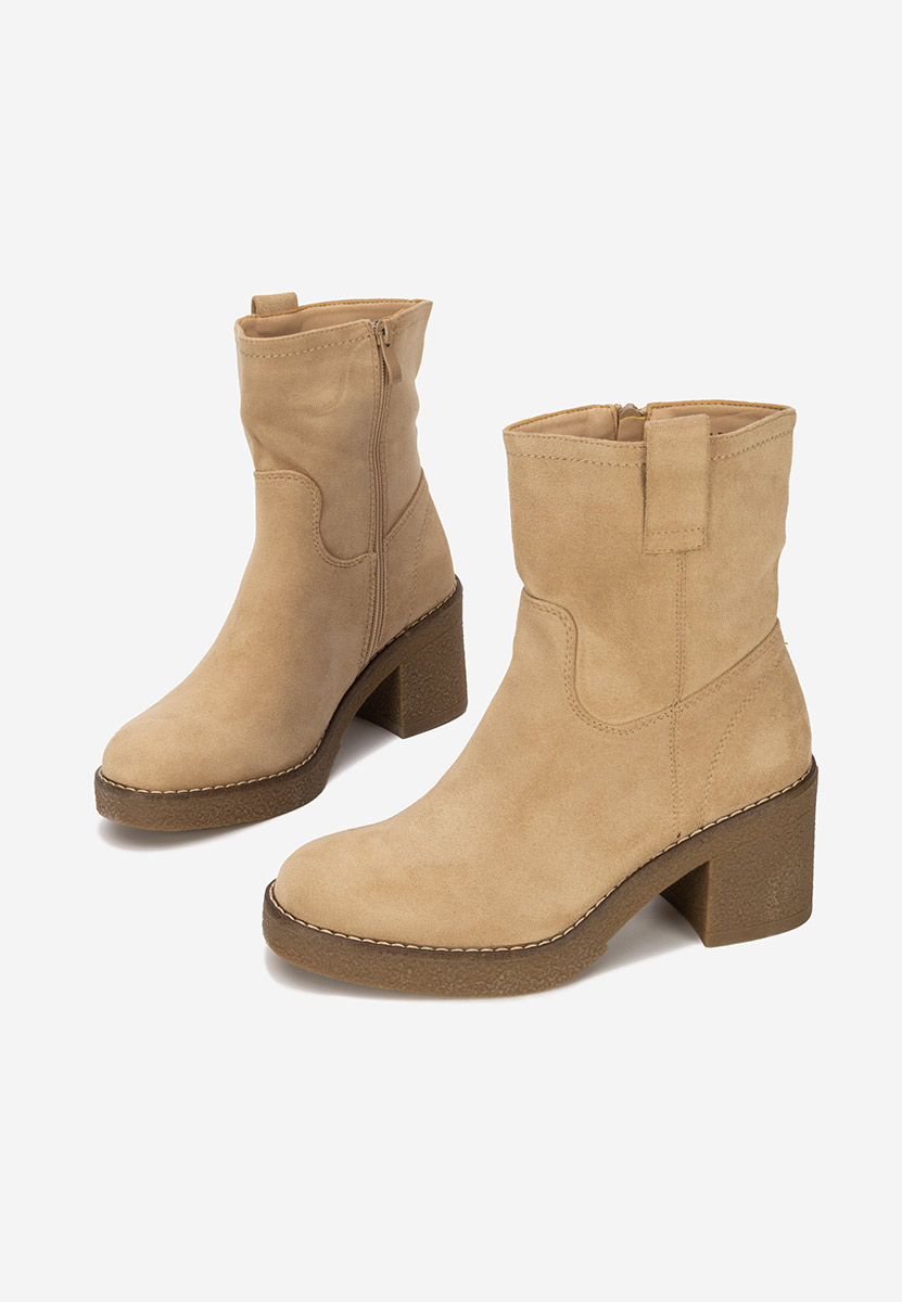Bottines à talon beige Livona