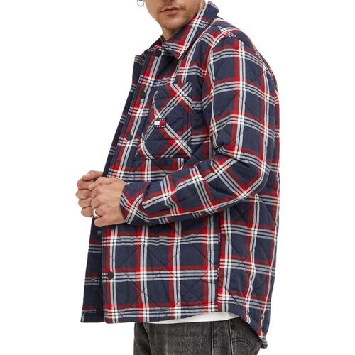 Tommy Jeans - TJM PADDED CHECK OVERSHIRT Desert Azul