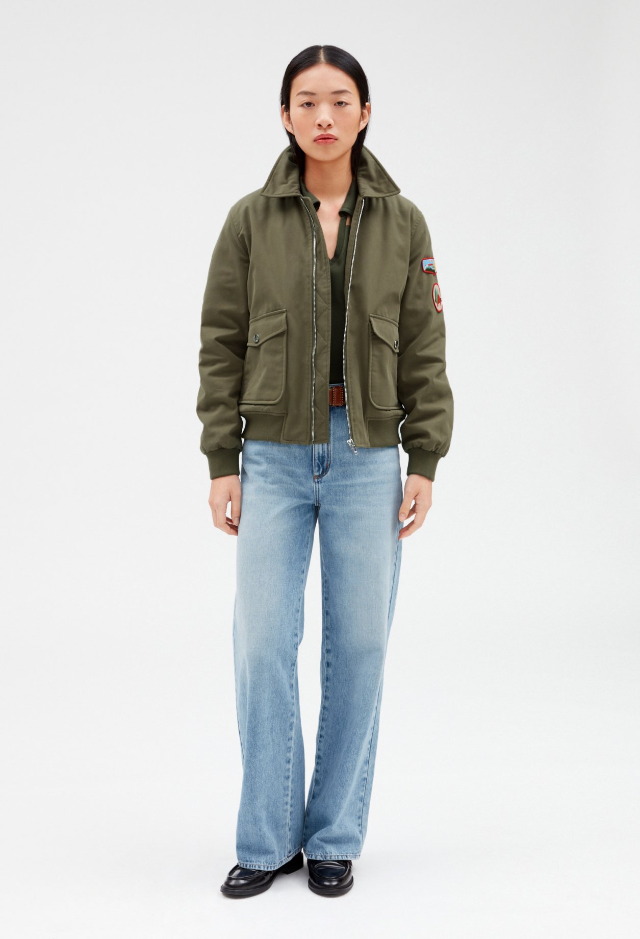 Blouson zippe kaki