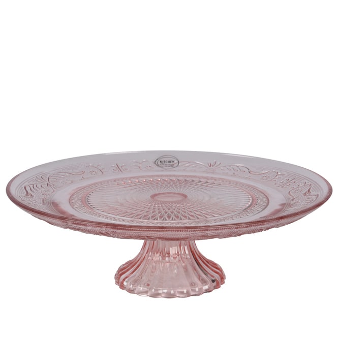 Glasschale mit Standfuß - hellrosa - ca. 29 x 9 cm