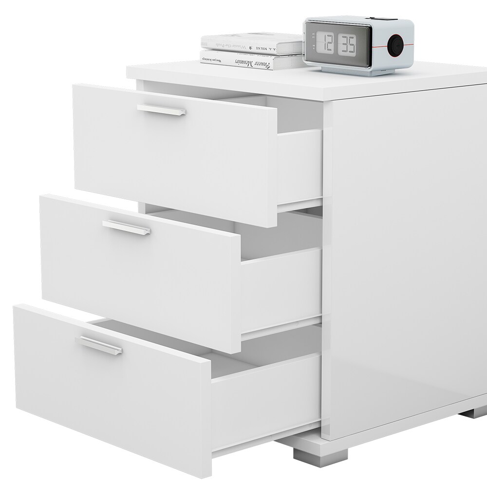 Vicco Nachtschrank Marseille 46,2 x 60 cm, Nachttisch mit 3 Schubfächer