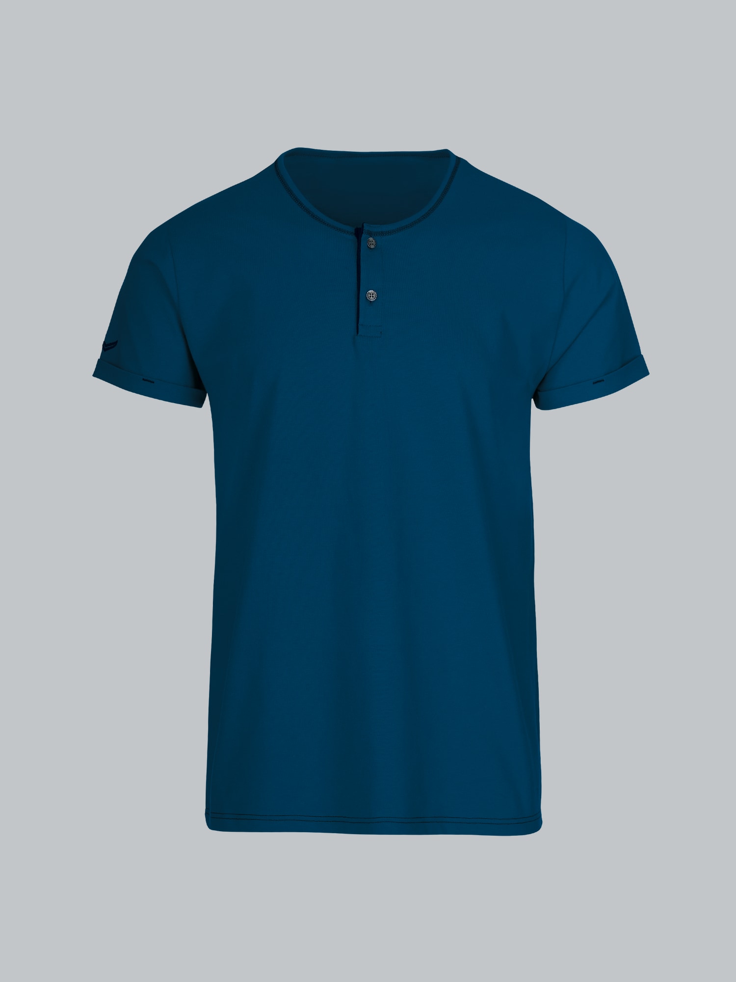 T-Shirt Knopfleiste aus Biobaumwolle Saphir-C2C