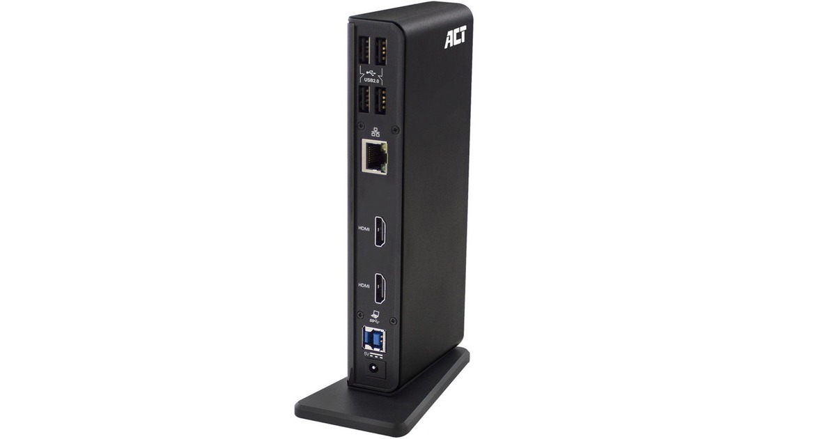 ACT ConnectivityUSB-C of USB-A Dual Monitor Docking Station  (Zwart)