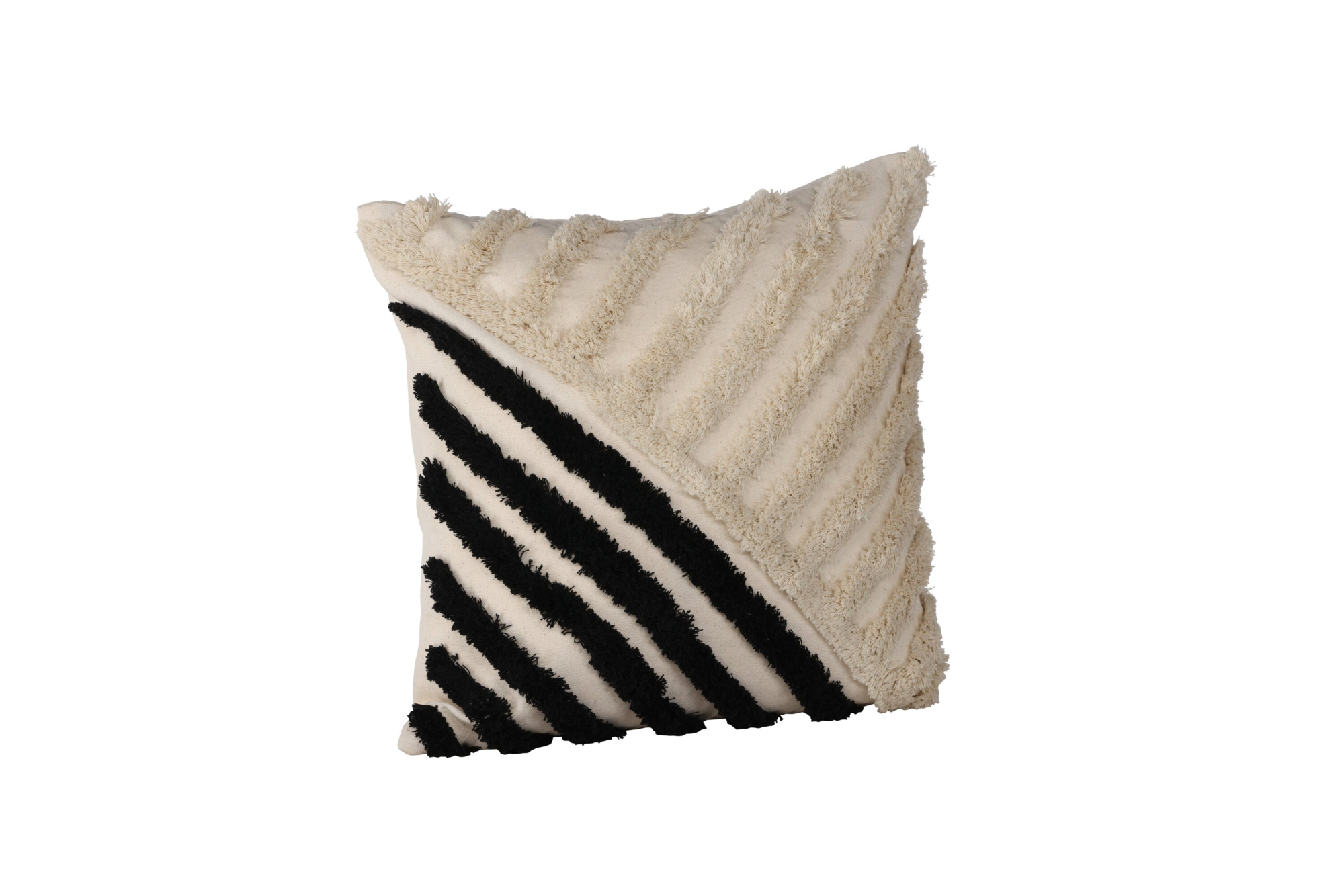 Napa Kussenhoes 45x45cm - Zwart/Wit
