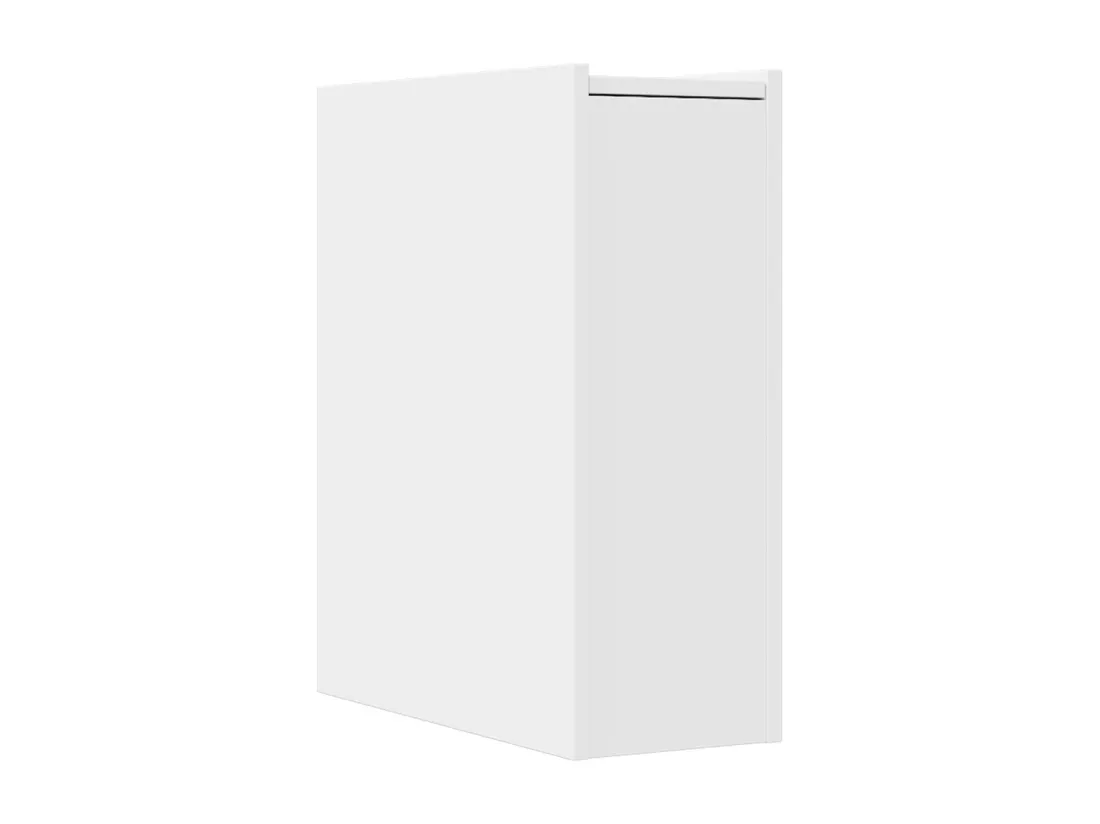 Armoire de salle de bain étroite avec roulettes blanc
