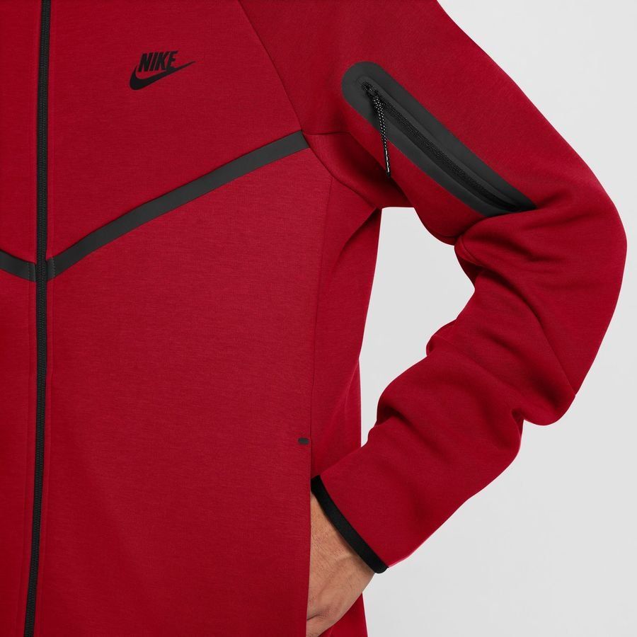 Nike Sweat à Capuche Tech Fleece 24 FZ Coupe-Vent - Rouge/Noir