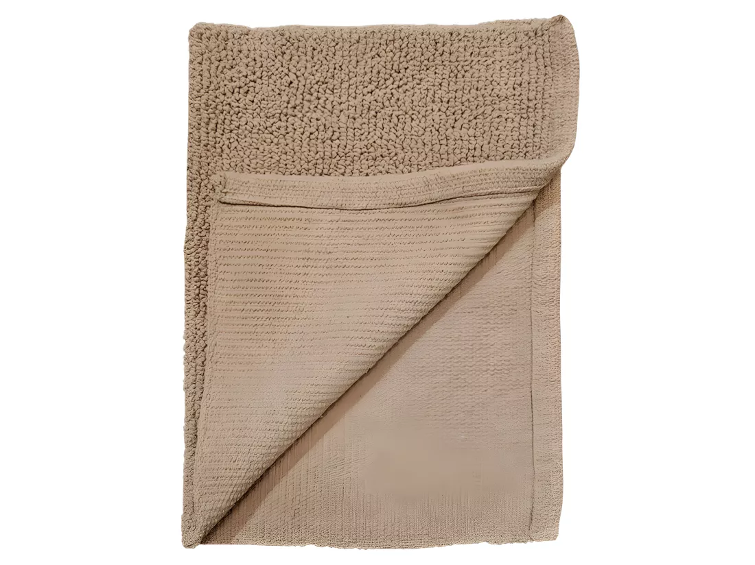 Tapis de salle de bain 40 x 60 cm en coton beige - PEPPO