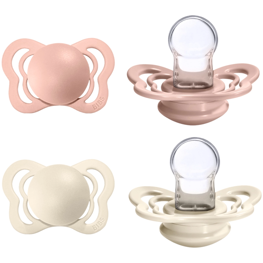 BIBS® Schnuller Couture Ivory  Blush Silikon 0-6 Monate, 4 Stk.