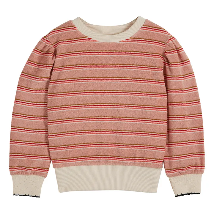 Emile et Ida Sweat Rayé Eponge | Rose