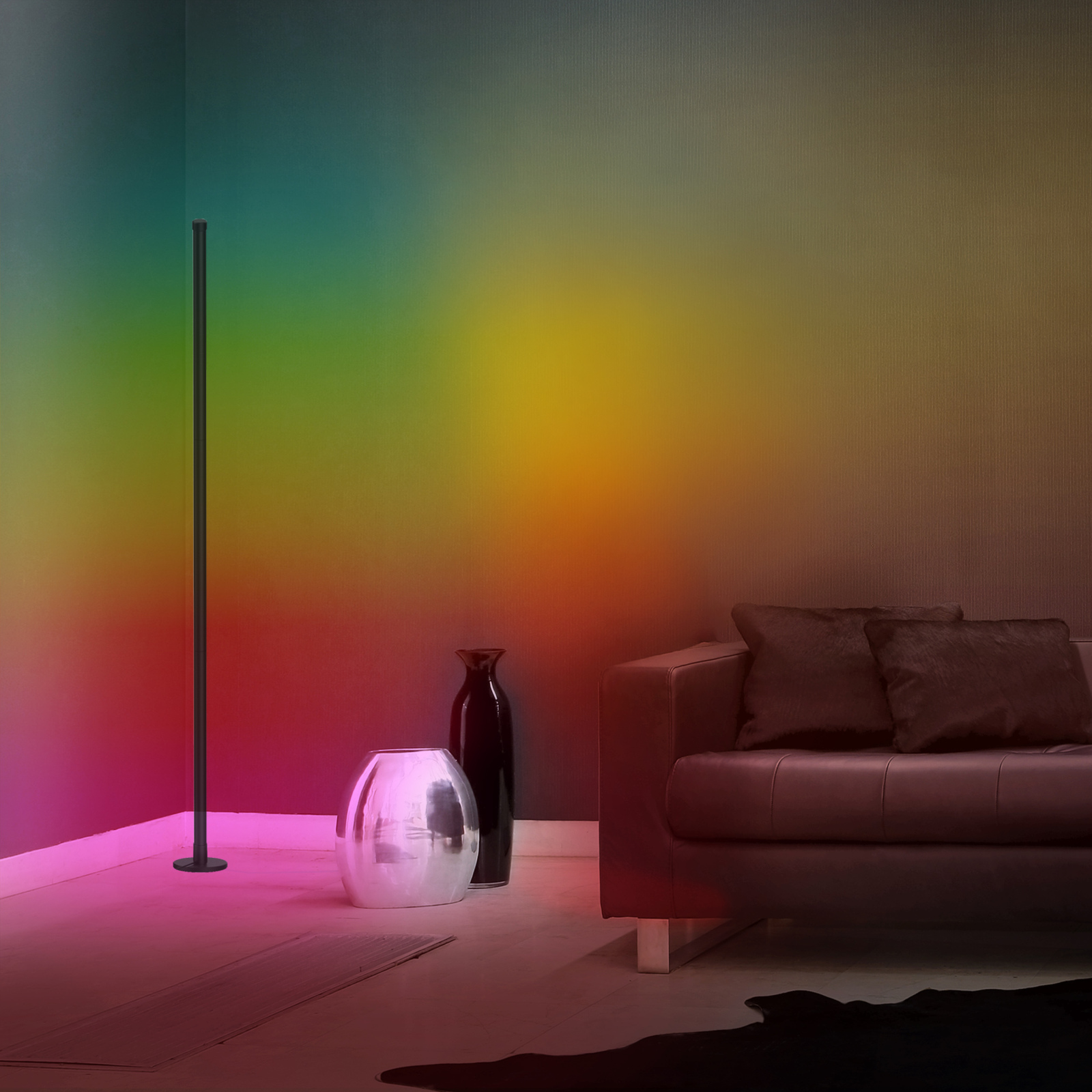 LED-Stehleuchte - bunte Lichtfarbe - 150 cm hoch