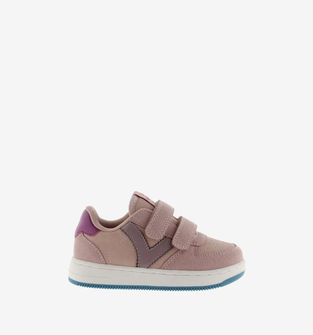 TIEMPO EFFET CUIR & CUIR FENDU Baskets blanches pour garçons et filles NUDE