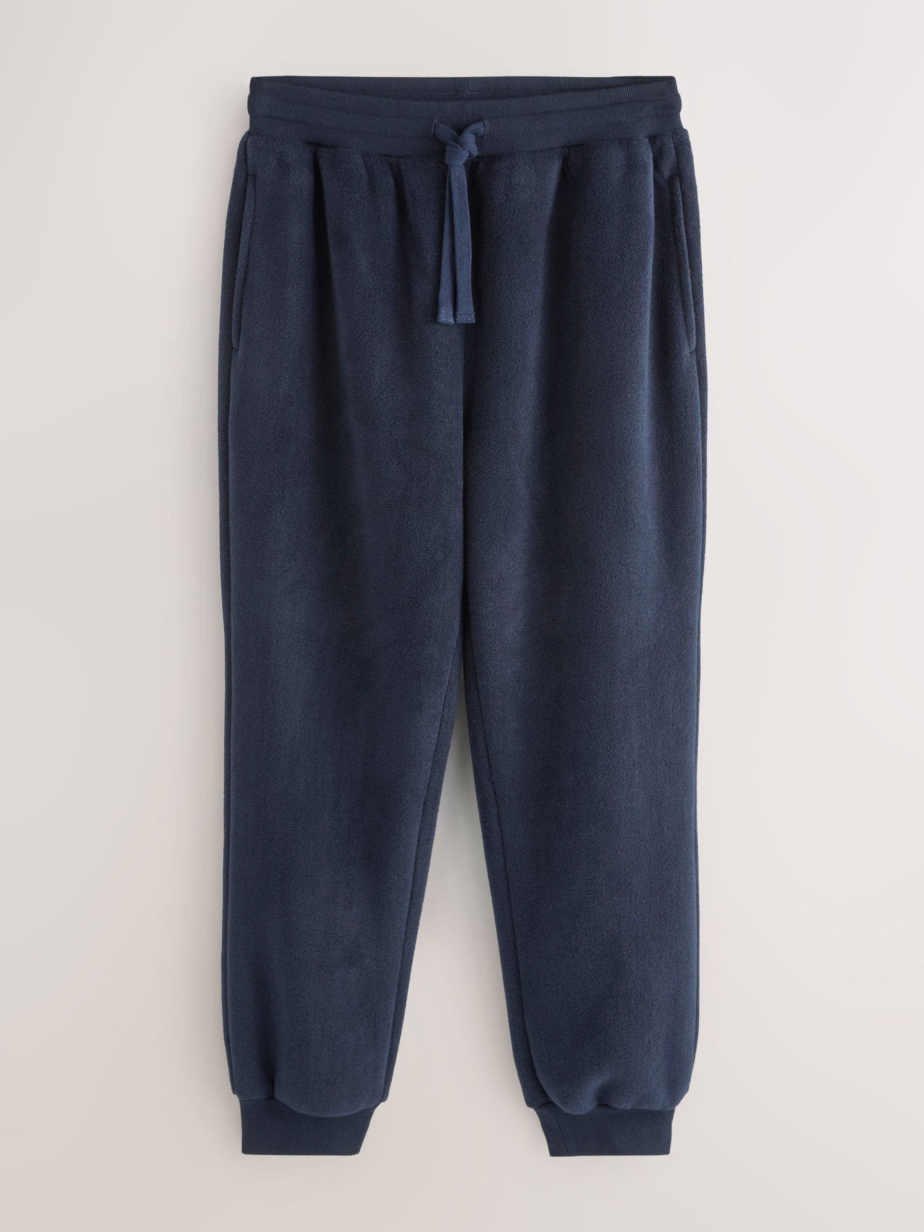 Donkerblauw - Geborstelde Borg-fleece gevoerde joggingbroeken