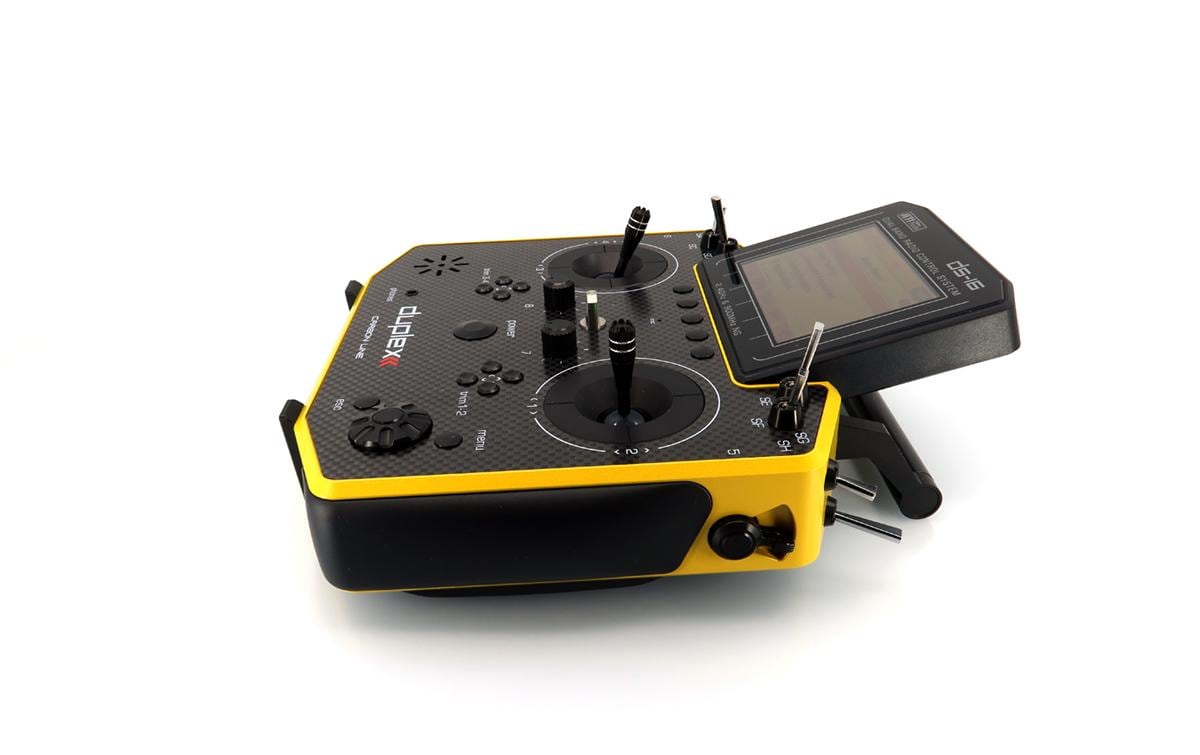 Fernsteuerung DS-16 II Carbon Line Gelb mit R10 Empfänger<br>Professioneller Jeti Duplex 2.4 GHz Sender