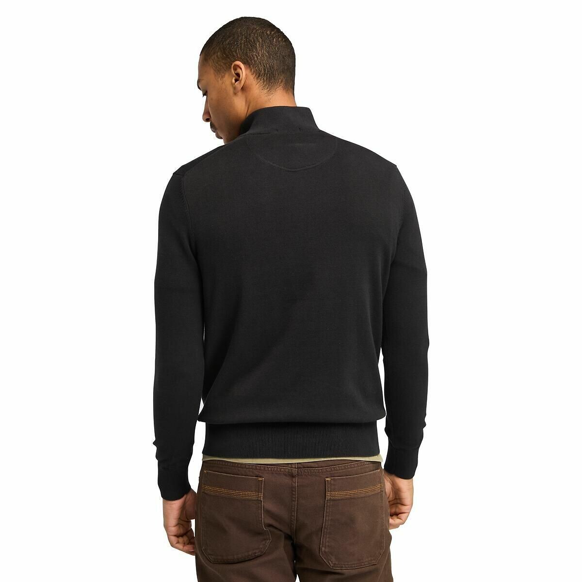 TIMBERLAND<br>Suéter regular de algodão, gola alta com zíper