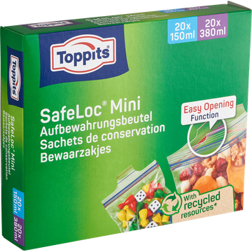 Toppits SafeLoc Mini Bewaarzakjes 40 Stuks
