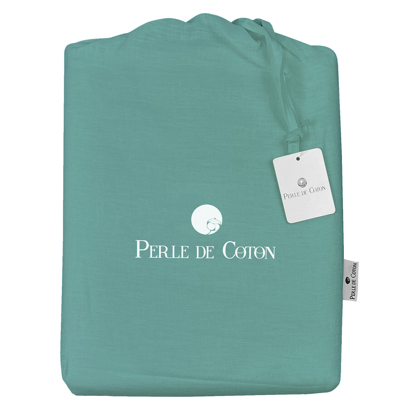 United by Perle de coton Parure housse de couette 100% Lin lavé celadon