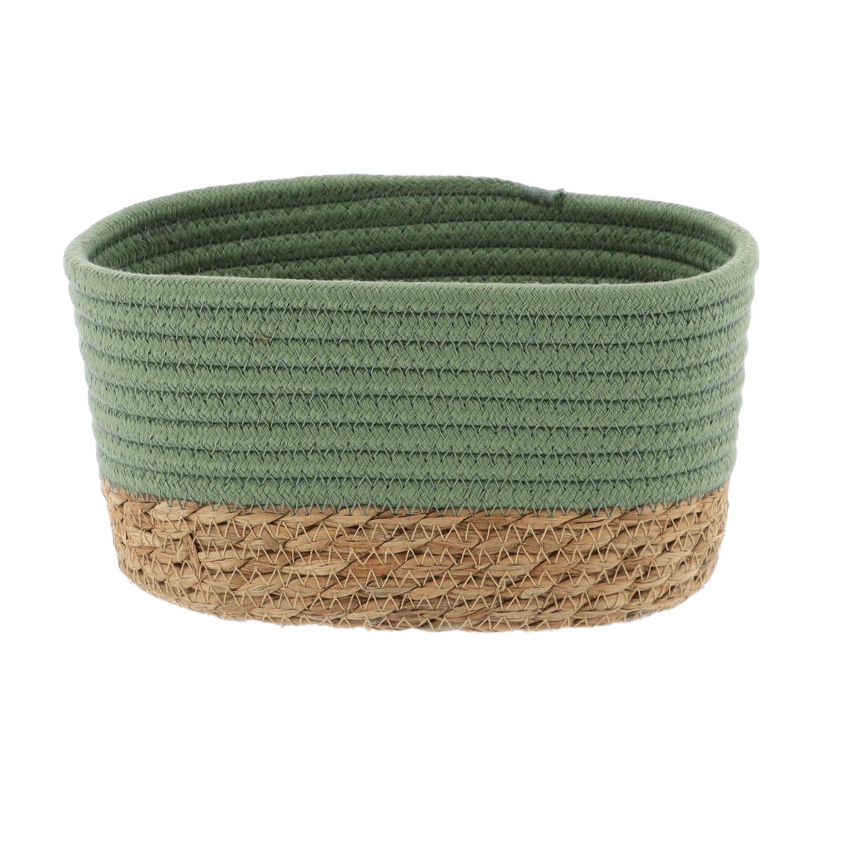 PANIER RECTANGULAIRE 21X13X12CM KAKI NATUREL