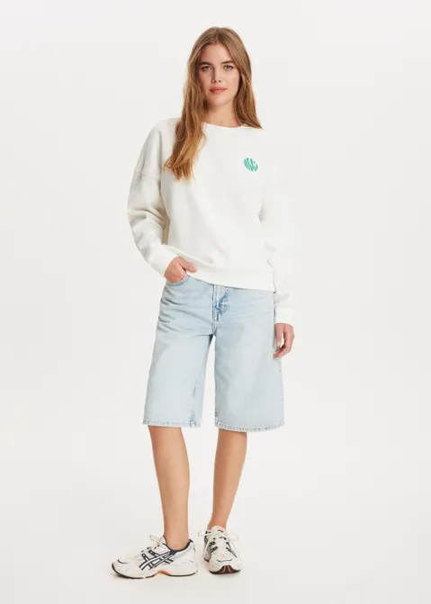Sweater met print better sun off-white (WIT.O)