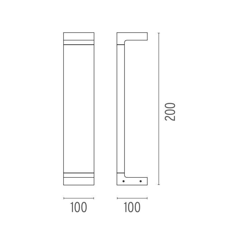Flos Casting C 100x200 sokkellamp LED 3000K grijs