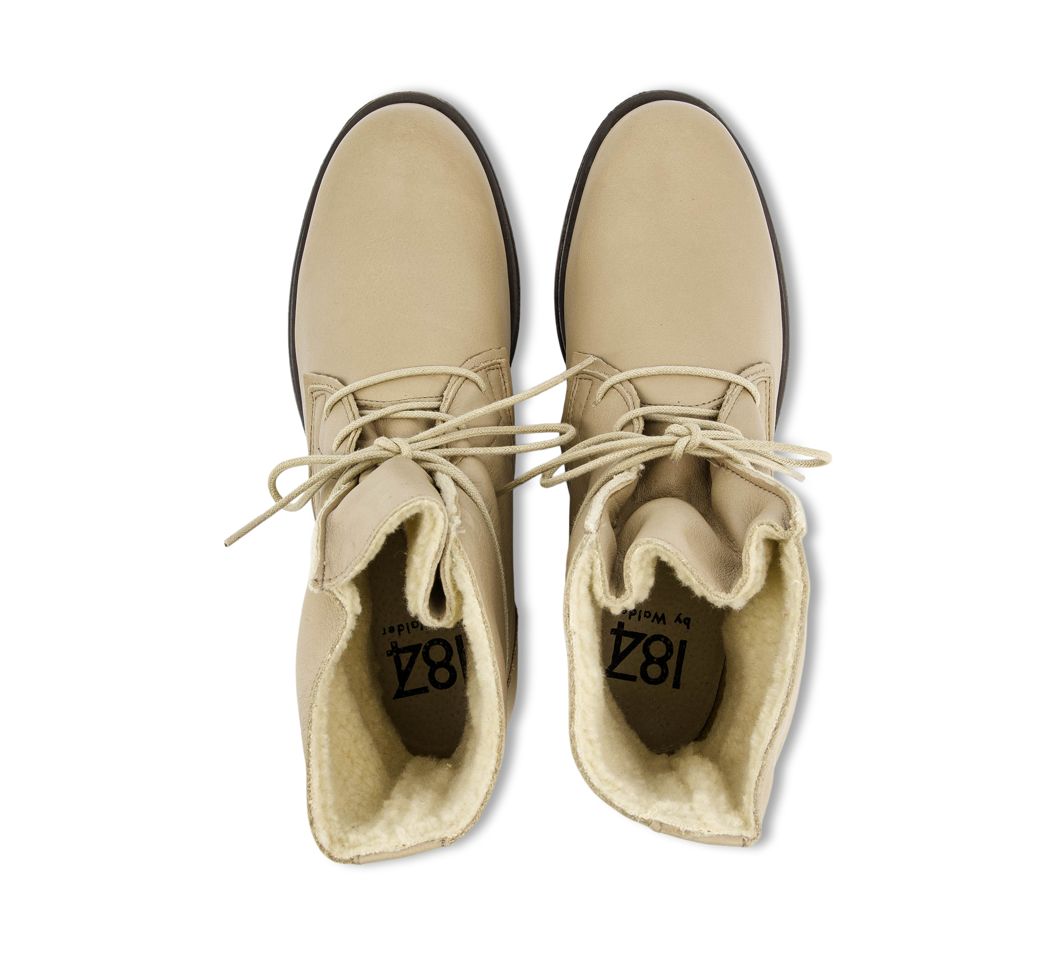 1874 by Walder Schnürstiefel beige/taupegrau