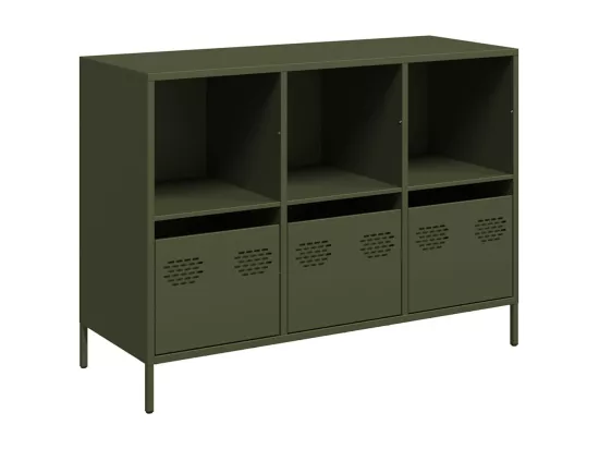 Buffet vert olive 101,5x39x73,5 cm acier laminé à froid