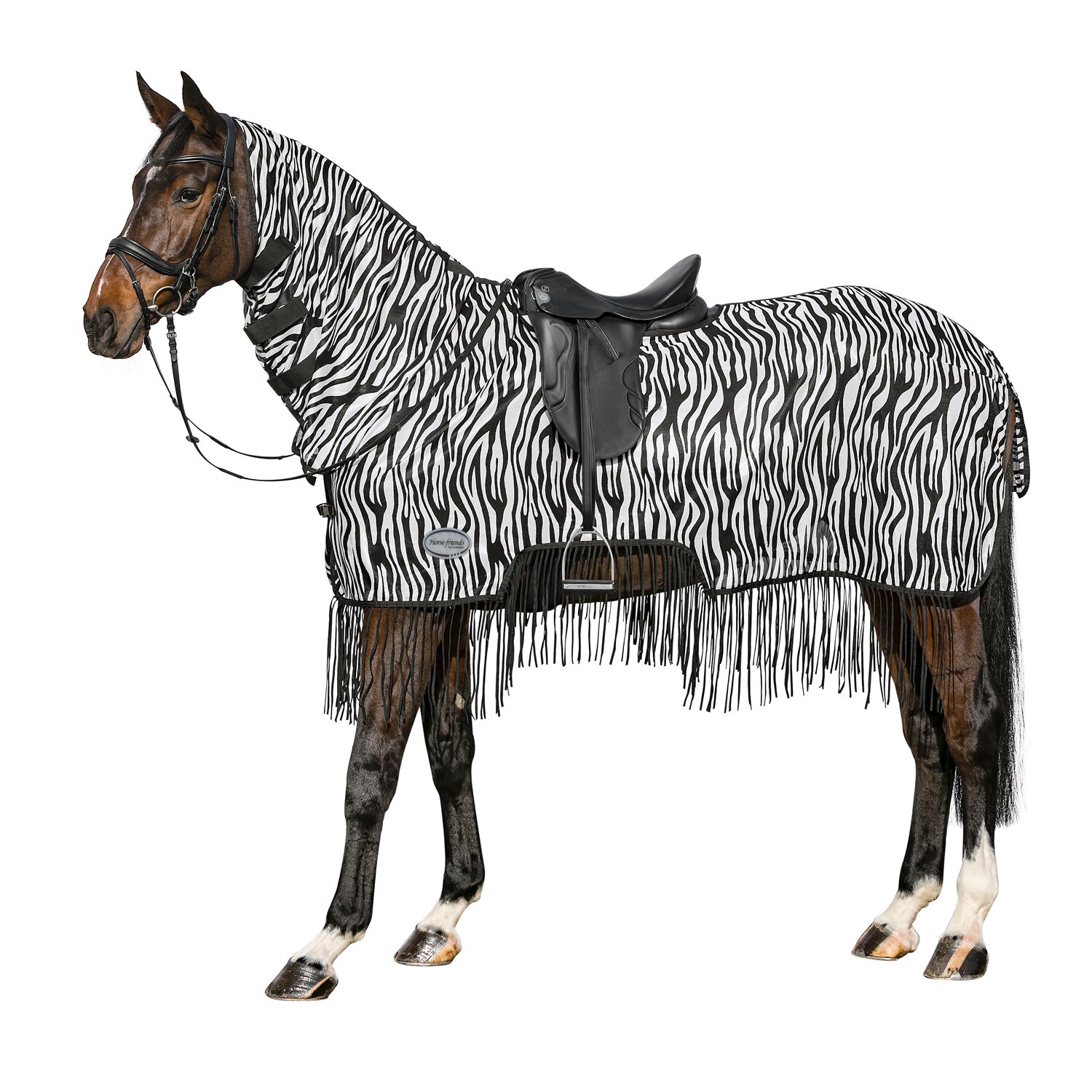 Horse-friends Ausreitdecke Moers mit Fransen  - zebra