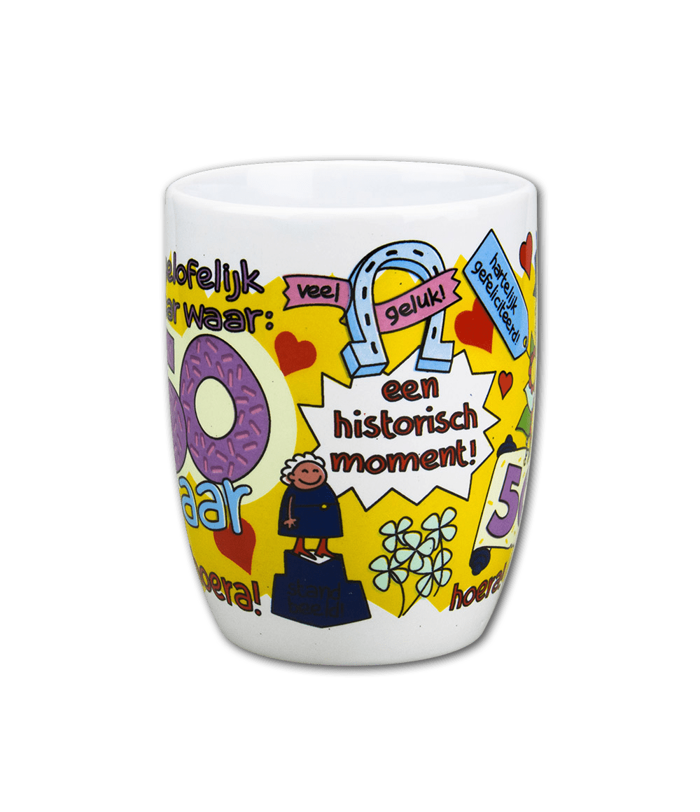 Mok 50 Jaar Vrouw 12cm