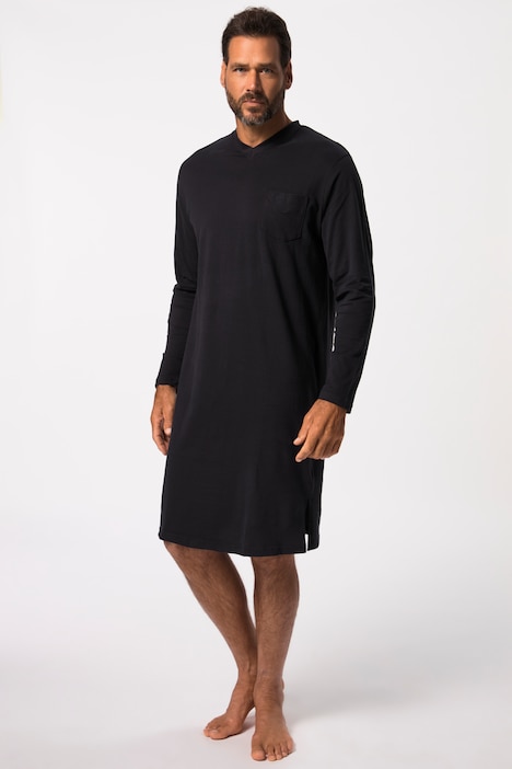 Nachthemd, Homewear, Doppelpack, uni, Langarm, bis Gr 8XL