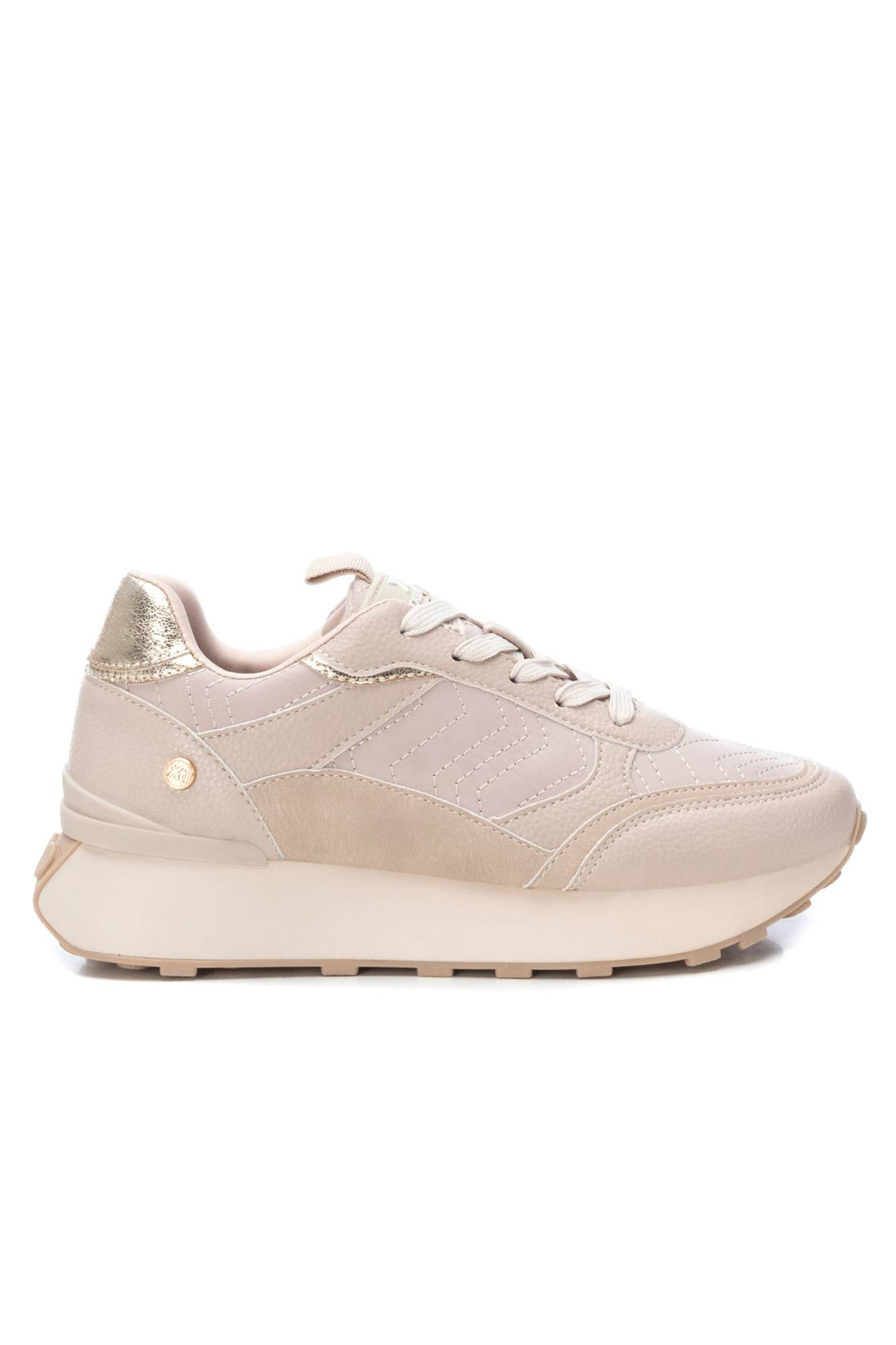 Tênis feminino bege de tecido