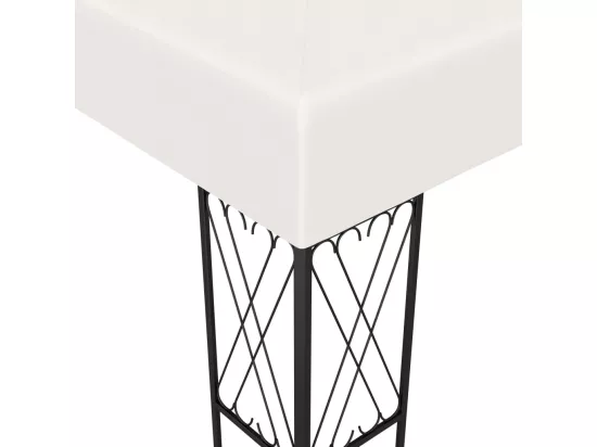 Tonnelle avec guirlande lumineuse à LED 3x3 m Crème Tissu
