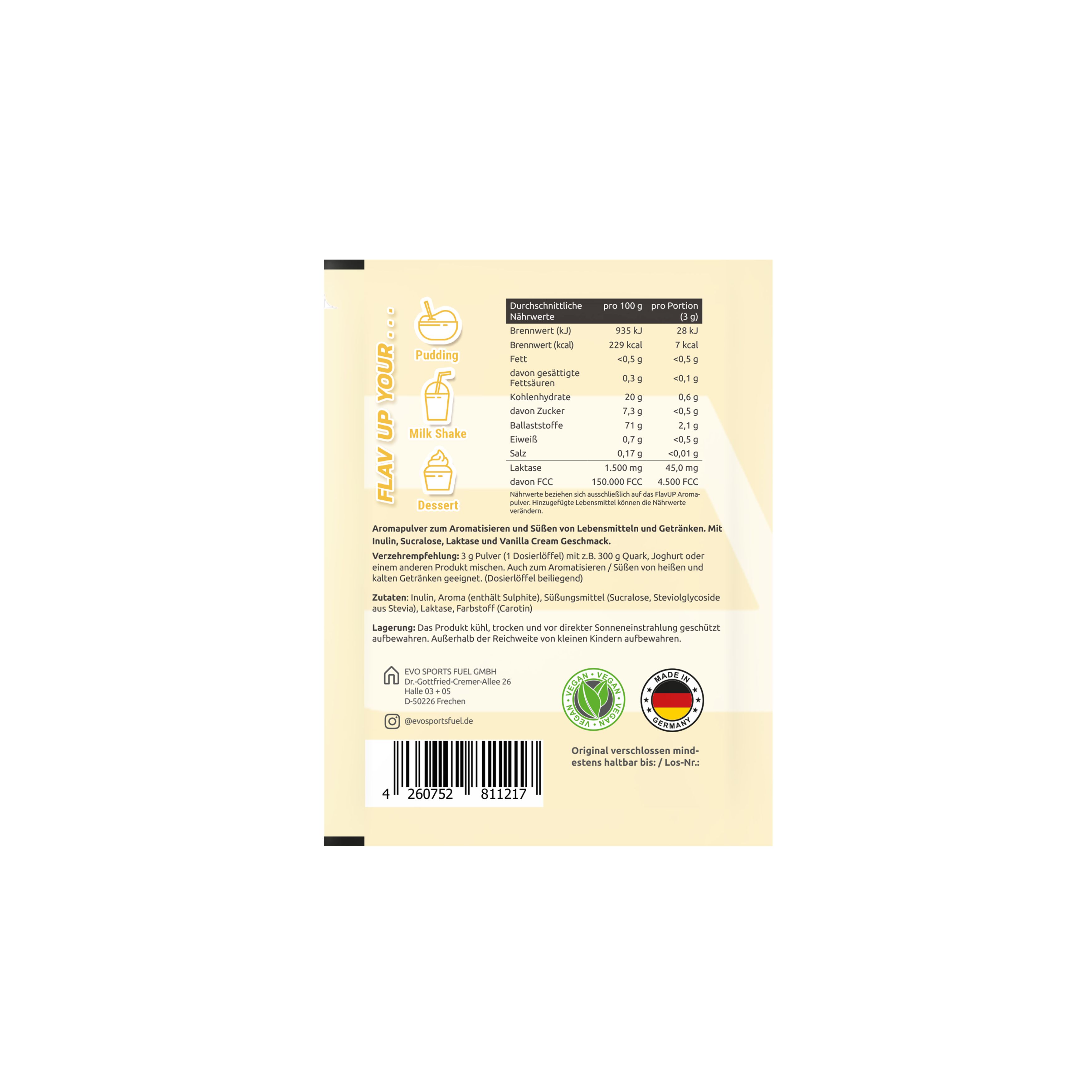 EVO FlavUp Vanilla-Cream Aromapulver
