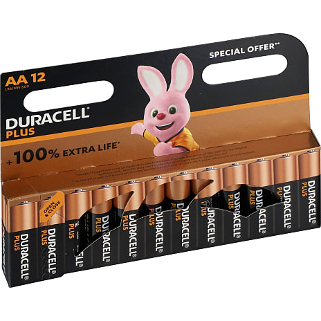 Duracell Plus AA batterier 12-pak