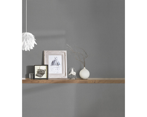 Vliesbehang 93676-4 Aantrekkelijk 2 effen grijs zilver