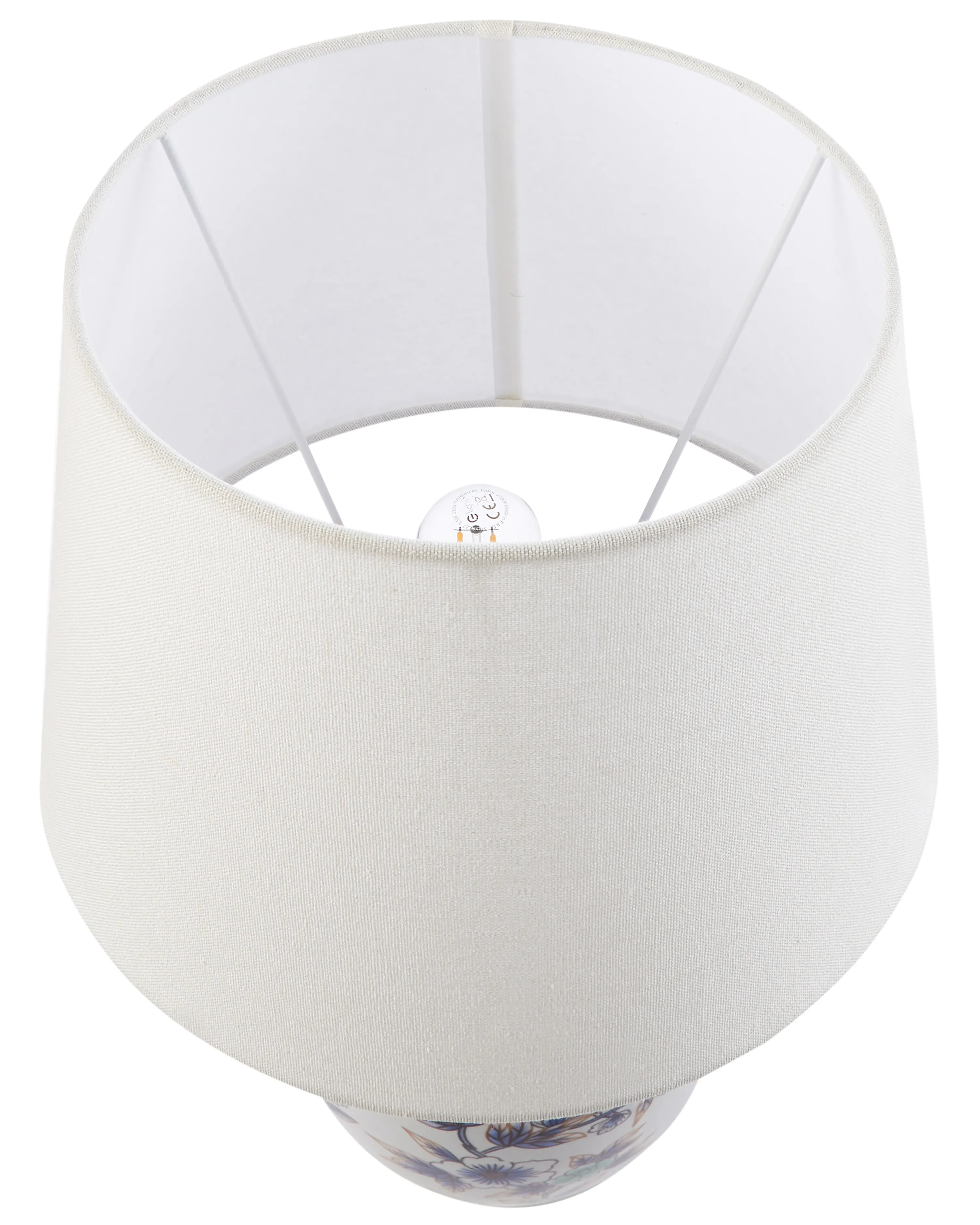 Tafellamp SUNJA Porselein Wit/blauw