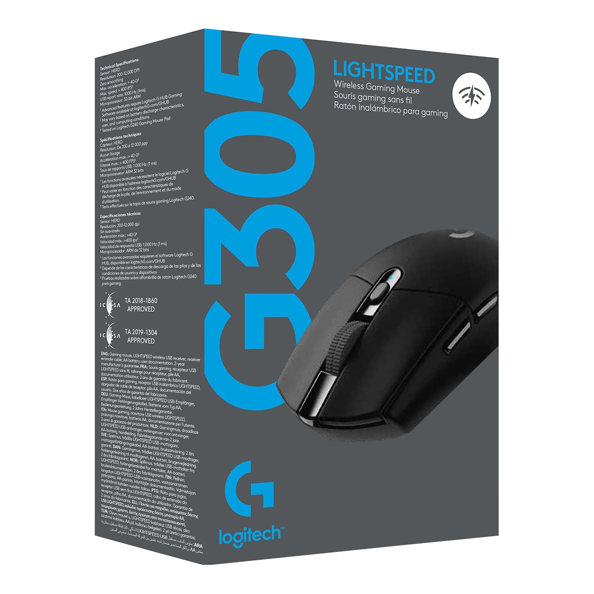 Logitech G305 trådløs gamingmus (sort)