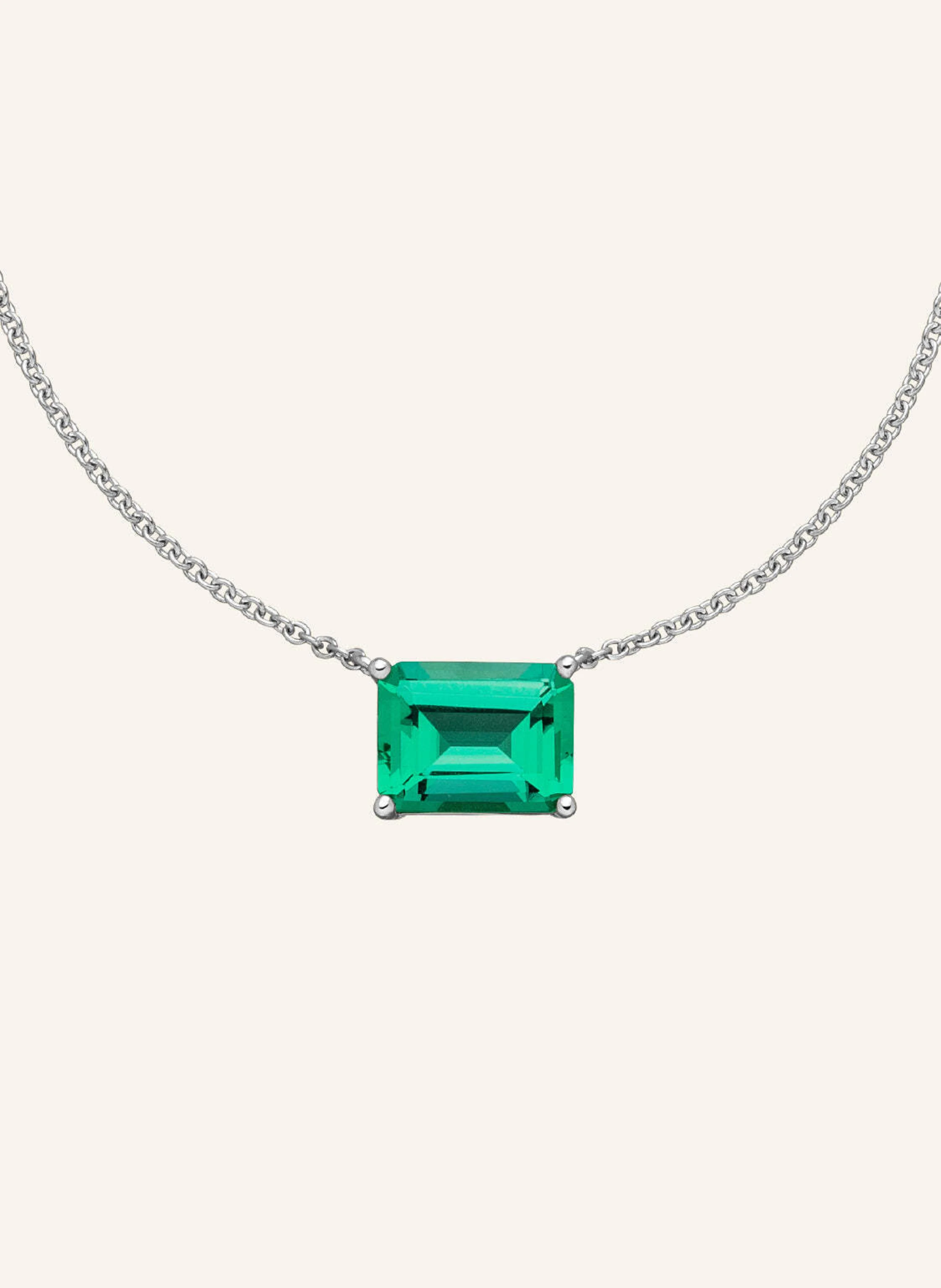 VEYNOU Halskette EDEN aus 14 Karat Weißgold und 2,0ct. lab-grown Smaragd