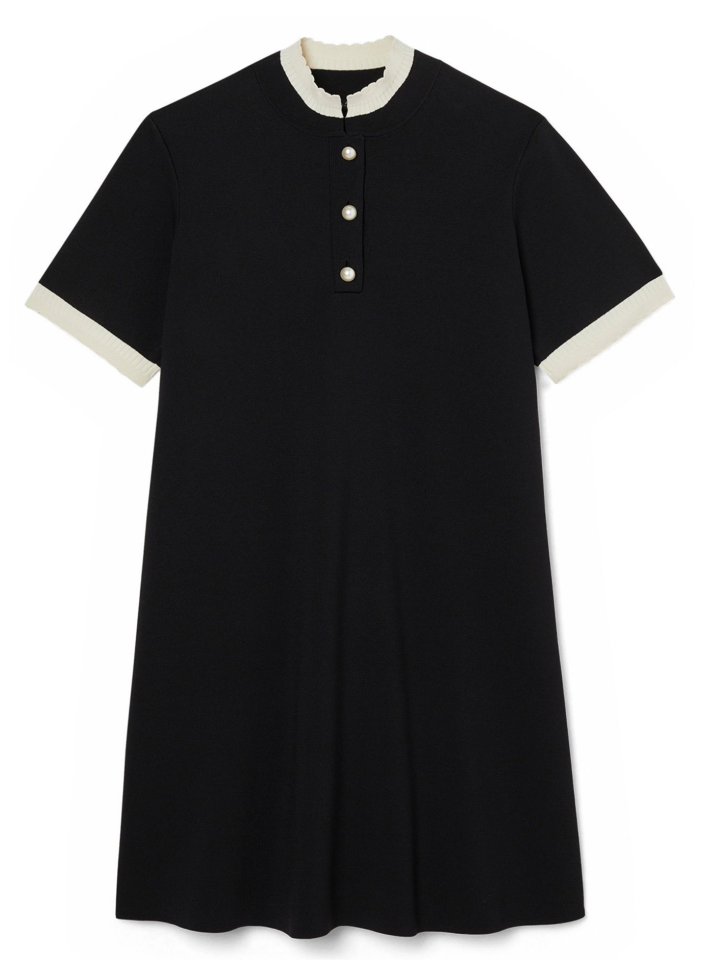 ROSANE - Robe courte col montant | Noir