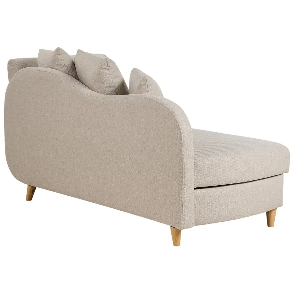 MERI II - Chaise longue - Beige - Rechterzijde - Fluweel