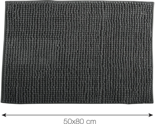 MSV CHENILLE badmat 80 x 50 cm donkergrijs