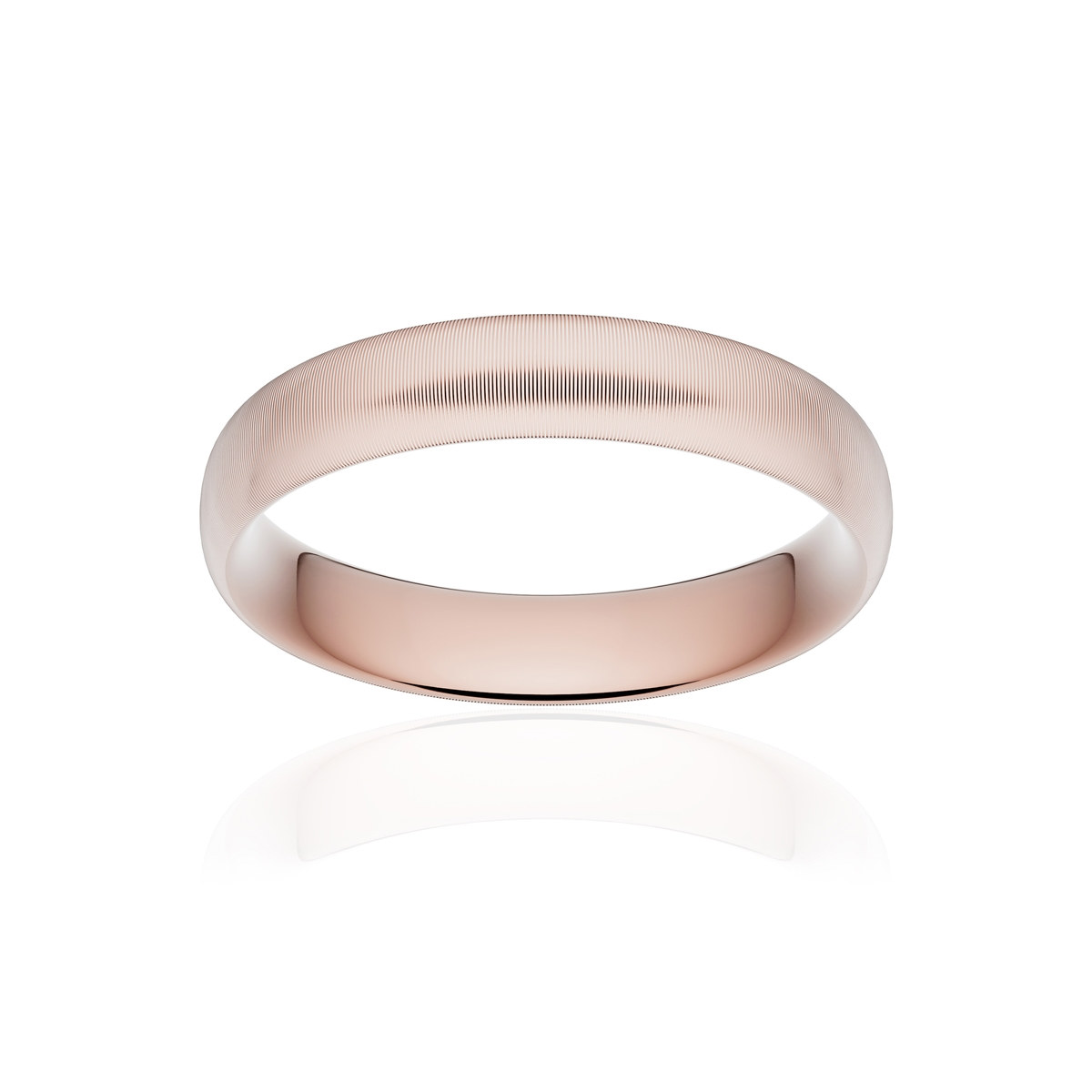 Alliance or 750 rose mat ruban confort 4,5mm
