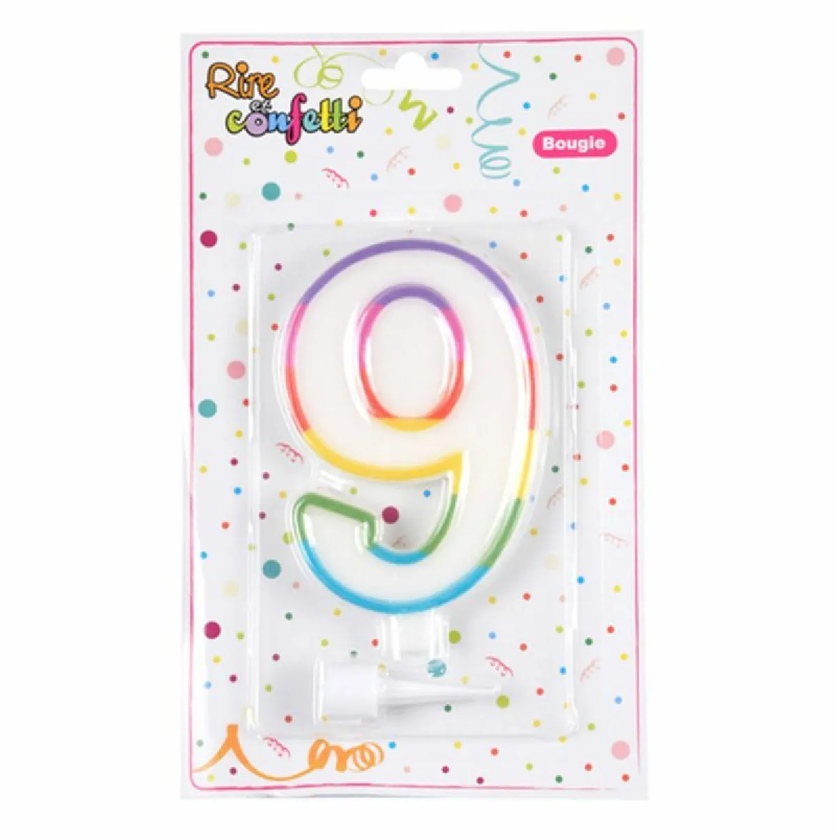 Paris Prix Bougie d'Anniversaire - Chiffre 9 Multicolore