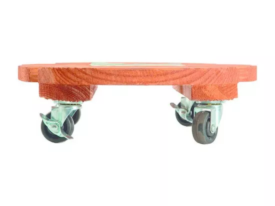 Support à roulettes bois FSC lasuré FLORA ROLL LASURE - Ø 40 cm