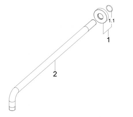 Mueller Ferro douchearm wandbevestiging 45cm verouderd ijzer