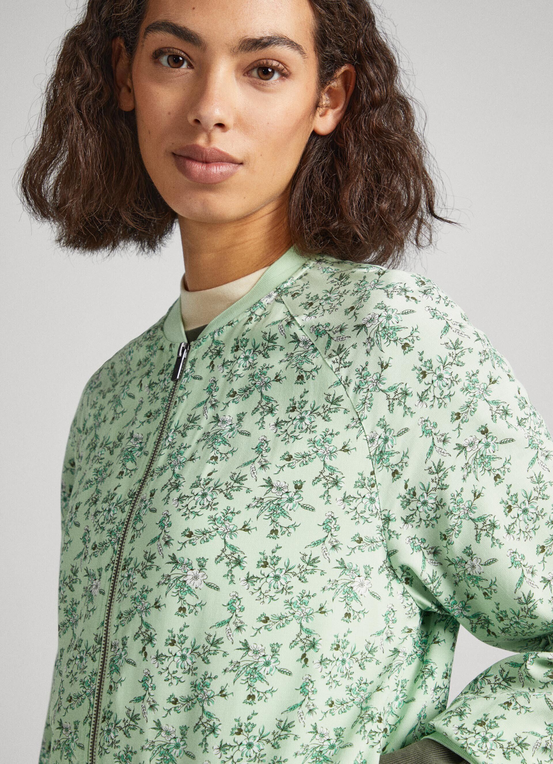Jaqueta bomber com estampa floral - multicolorida