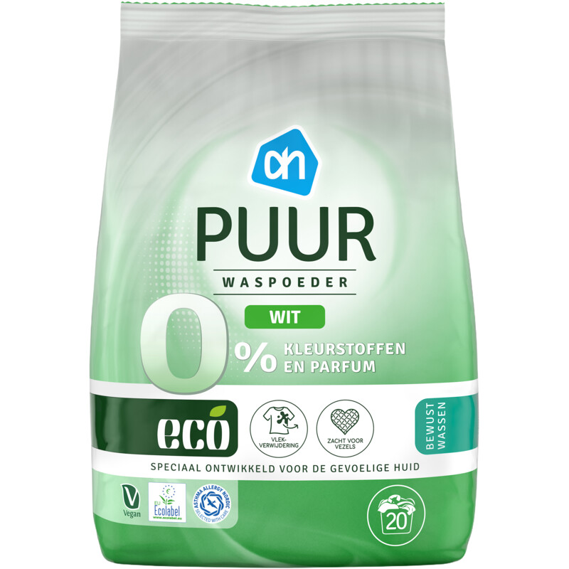 AH Eco Wasmiddel puur wit poeder